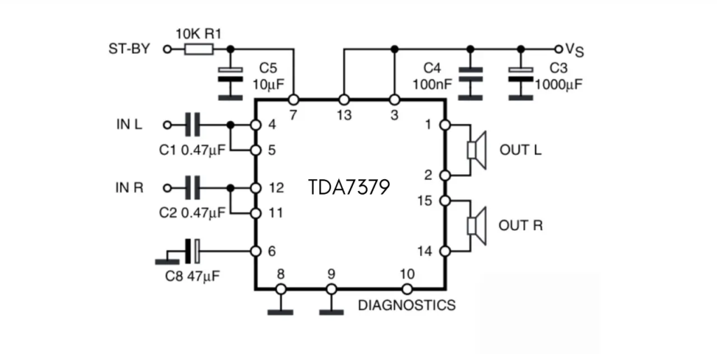TDA7379 Sample Schematic Diagram