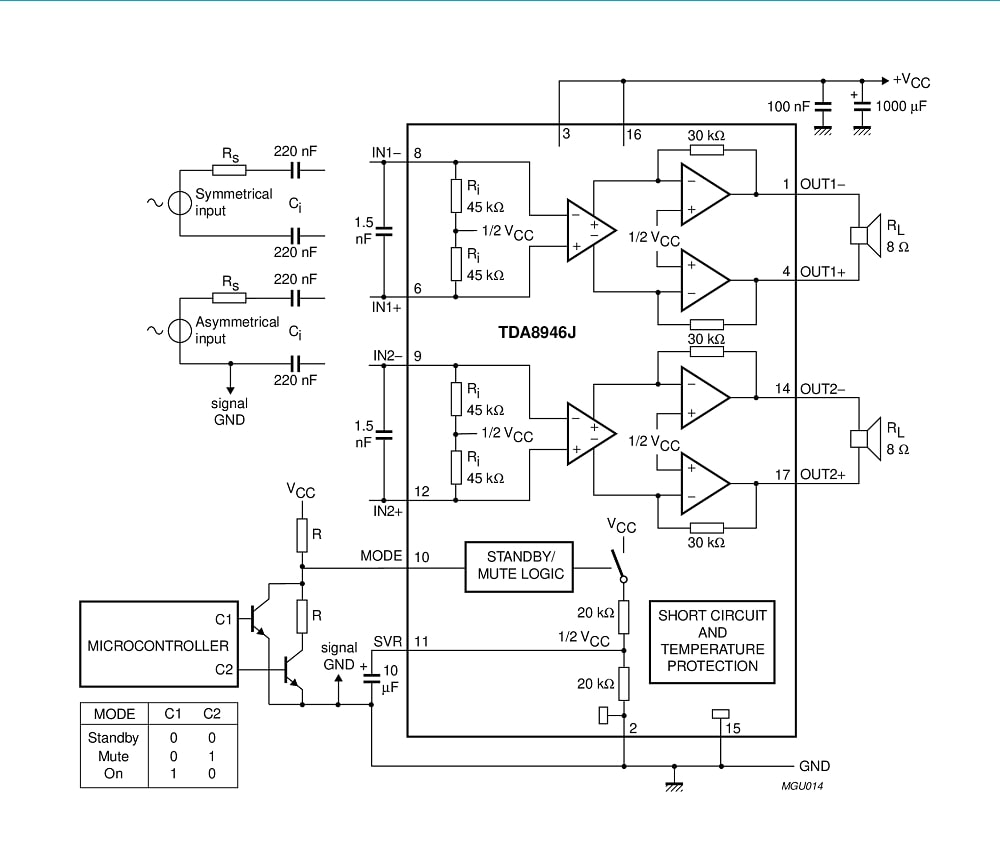 TDA8946J Sample Schematic - Circuit Diagram